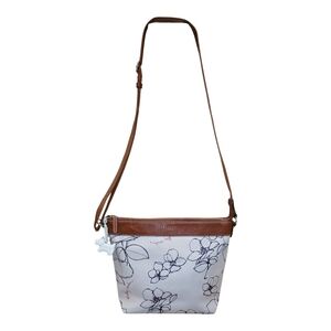 RADLEY LONDON White and Brown Floral Crossbody Bag